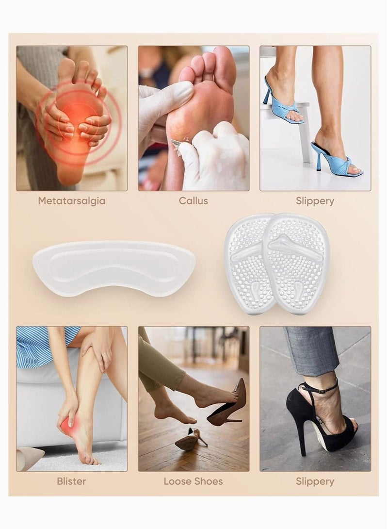 سيوسي 6 أزواج من نعلات الكعب ووسادات مشط القدم، وسادات كعب من السيليكون الناعم، نعل أحذية كبير الحجم، مناسب للجنسين لآلام القدم، ومنع ظهور البثور، وواقيات الكعب العالي - Image 2