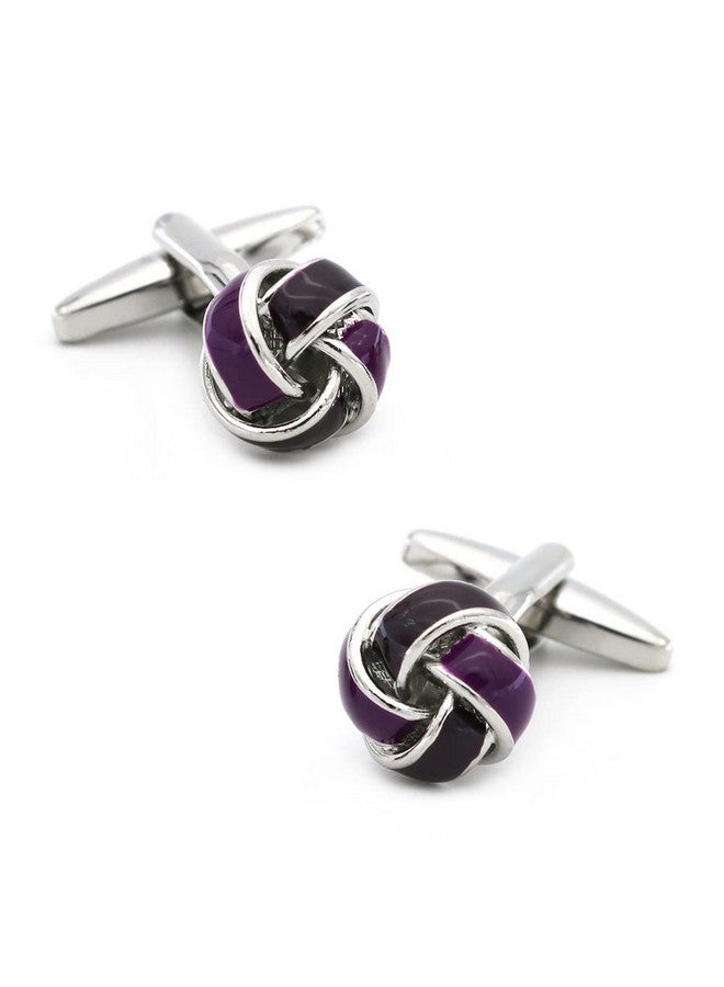 Jonwo Black Purple Twist Knot Cufflinks For Men French Tuxedo Shirt In Gift Box Metal Wedding Business Shirt Cufflinks Anniversary Present - Image 3