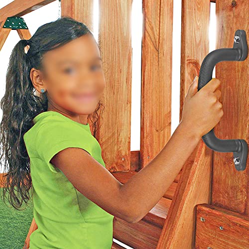 Dolibest Set of 8 Safety Playground Handles, Swing Set Kids Safety Hand Grips for Playset, Climbing Frame, Play House, Climbing Frame, Play House Handles (Black) - Image 2