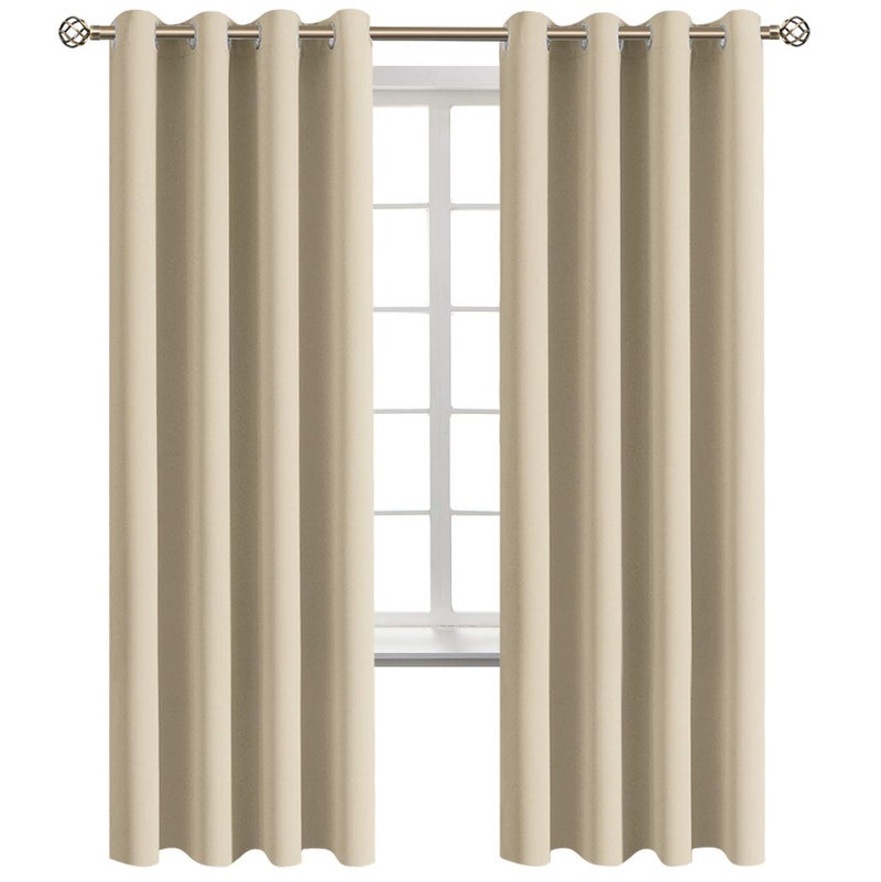 BGment Bgress غرفة الستائر الستائر 72 بوصة - الستائر الحرارية معزولة الحرارية ستائر معالجة النافذة لغرفة النوم 2 لوحات 52 × 72 بوصة البيج - Image 1