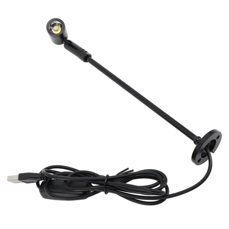 Standing Cabinet Spotlight LED Jewelry Display Spotlight Standing USB Powered Aluminium Mini Spotlight Lamp for Arts Painting Black Natural Light - Image 3