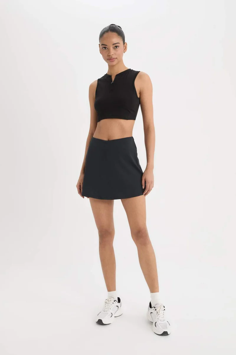 ديفاكتو DeFactoFit Standard Fit With Leggings Mini Skirt