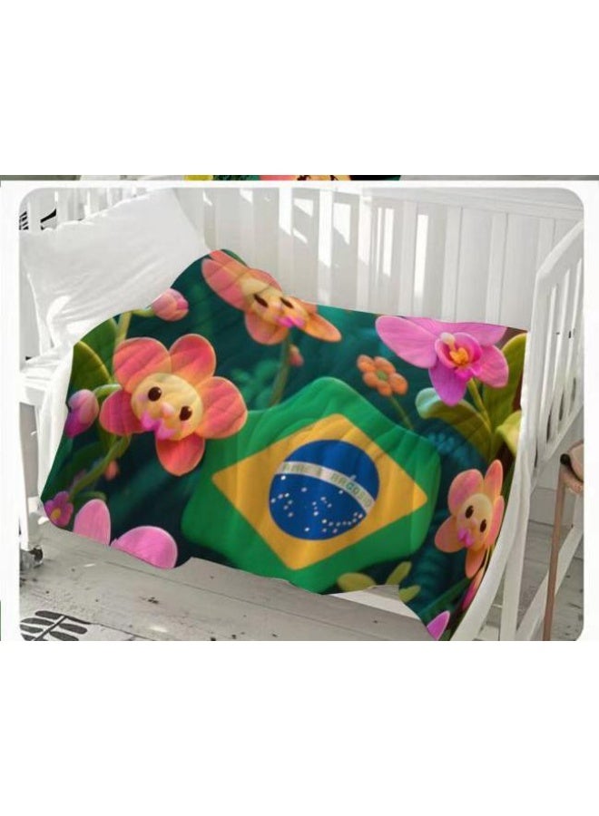 عام بطانية رقيقة من الفانيلا الكرتونية للأطفال أو الطلاب (دافئة ومريحة ومناسبة للنوم والألعاب) 100 سم * 150 سم - 458 - Image 1