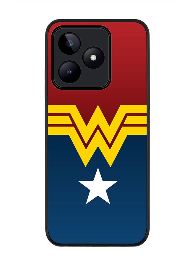 Stylizedd Rugged Black edge case for Realme C53, Slim fit Soft Case Flexible Rubber Edges Anti Drop TPU Gel Thin Cover- Wonder Woman  - Image 1