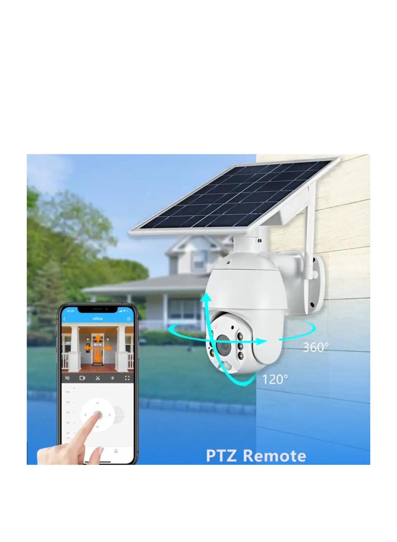 Momozone كاميرا مراقبة IP ببطاقة SIM 4G LTE بدقة 8 ميجابكسل وكاميرا CCTV خارجية بدقة 1080 بكسل ورؤية ليلية PTZ ملونة بالأشعة تحت الحمراء ورؤية ليلية مزدوجة المستشعر وكشف الحركة ونظام كاميرا مراقبة إمالة مع لوحة شمسية - Image 4
