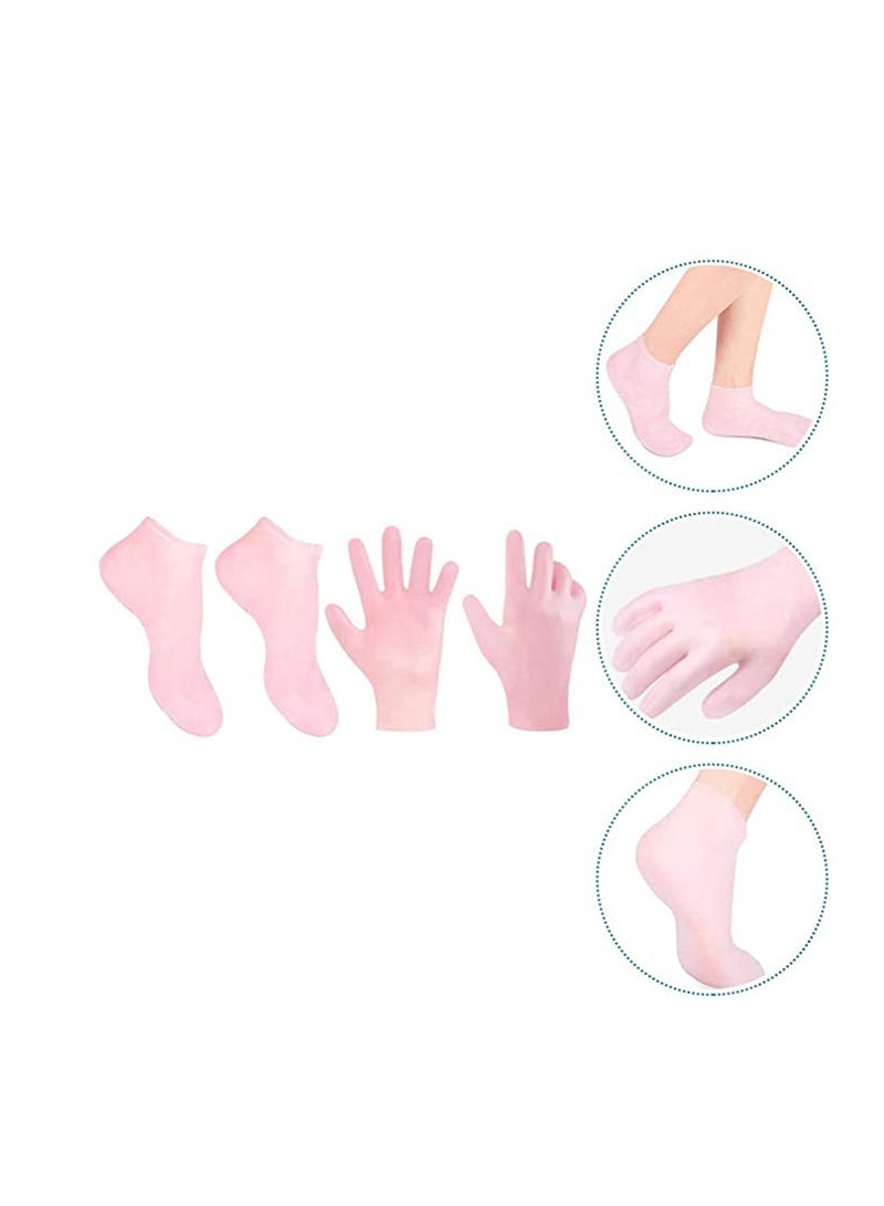 NIBEMINENT Smooth, Moisturizing Socks Set Gel Spa Gloves Skin Care Socks, for Moisturize Soften Repairing Hands Feet Callus Remover, Gifts Friends and Families - Image 5
