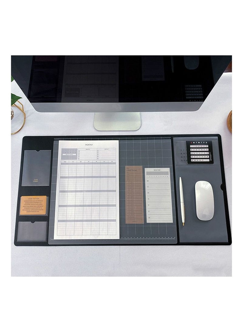 Meetion Retro Multifunctional Mouse Pad Waterproof Big Size Computer Notebook Desk Pad with Calendar Pu Mouse Pad Business Office Home  - Image 1