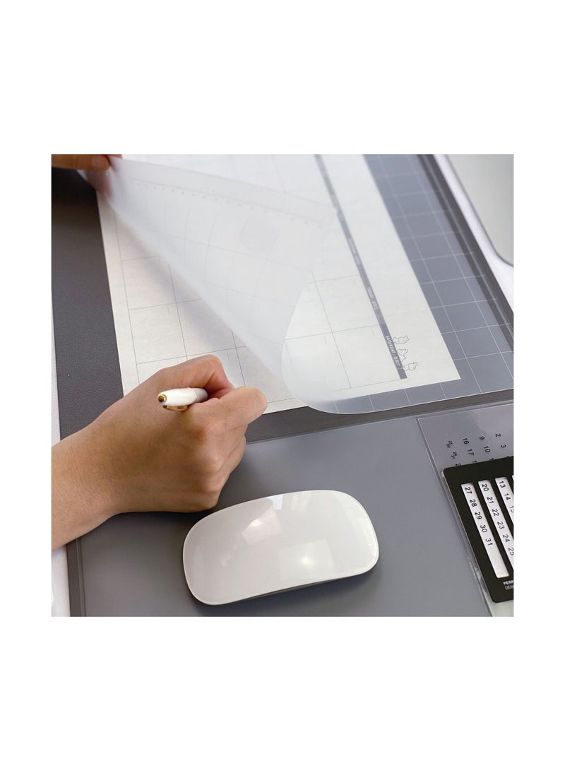 Meetion Retro Multifunctional Mouse Pad Waterproof Big Size Computer Notebook Desk Pad with Calendar Pu Mouse Pad Business Office Home  - Image 3