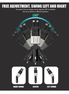 SMARTER Car Charger 75W, Collapsible Lightning & Type C Cables Charger Adapter, Fast Charging Phone Charger Adapter for iPhone 16 ,16 Pro Max, Galaxy S24 Ultra, iPad, MacBook, Huawei and more  - Image 3