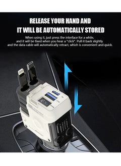 SMARTER Car Charger 75W, Collapsible Lightning & Type C Cables Charger Adapter, Fast Charging Phone Charger Adapter for iPhone 16 ,16 Pro Max, Galaxy S24 Ultra, iPad, MacBook, Huawei and more  - Image 2