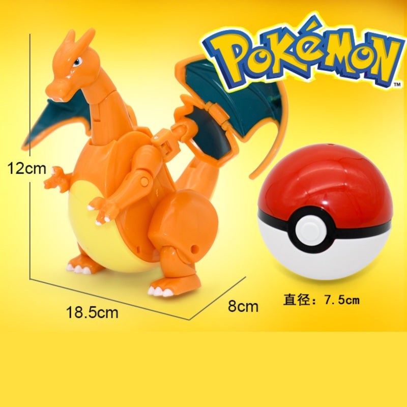 Transformable Pokémon Toy: Fire-breathing Dragon 16 X 12 Cm Safe Plastic - Dual-form Transformation Enhanced Play Collectible Figure for Kids 3+ - Image 2