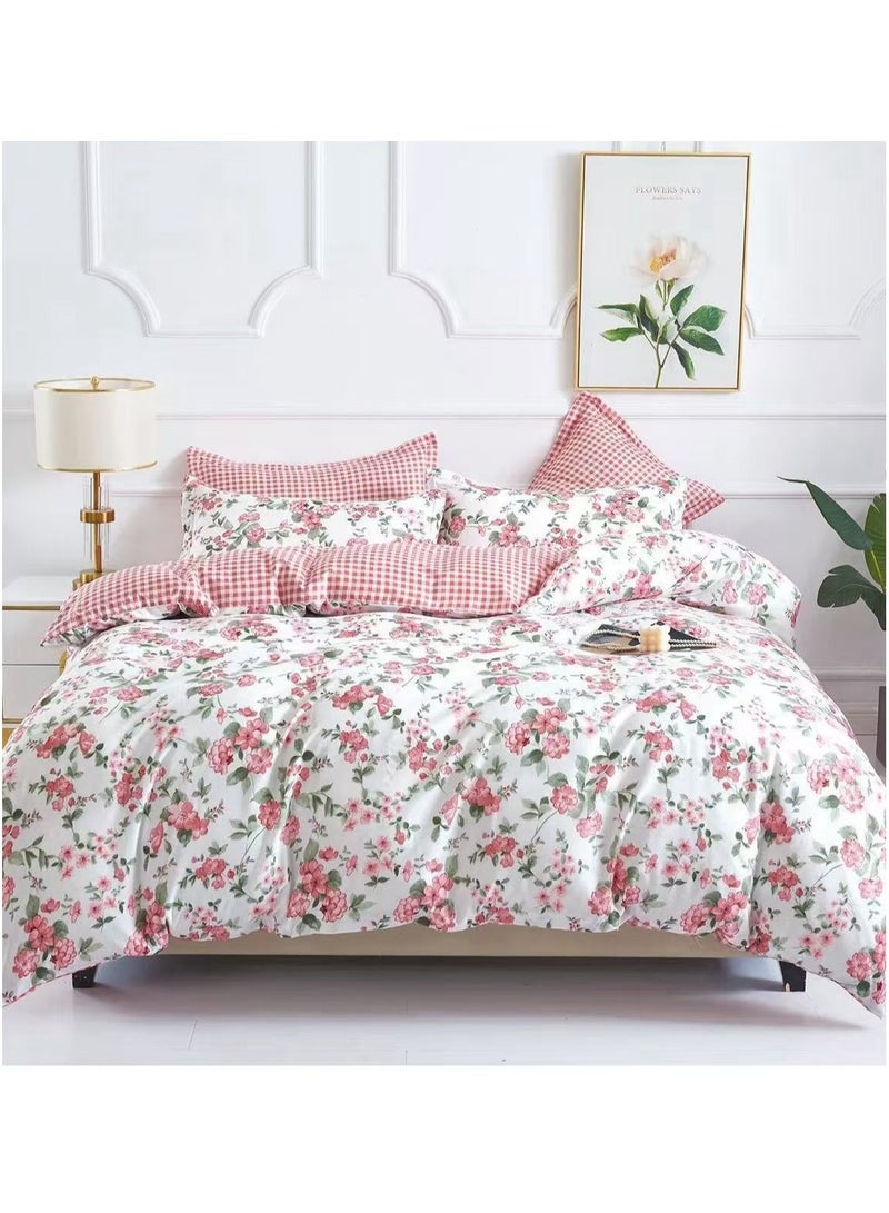 AL RAID 6PCS Soft King Size Bed Sheets Set | Premium Microfiber Cotton Bedsheet Set | Includes 1 Duvet Cover | 1 Fitted Sheet with Extra Deep Pockets | 4 Pillowcases 220x240cm