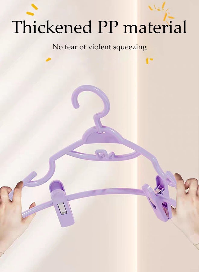 DUNISO 10pcs Clothes Hangers with Clips 360°Swivel Hook Non-sli Trousers Hangers with Non-Slip Notches Non Marking Clothes Hanger Set Space-Saving Clothes Hangers for Shirts, Pants, Dresses, Skirts, Coats - Image 5