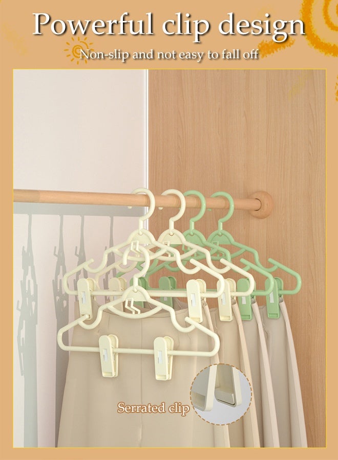 DUNISO 10pcs Clothes Hangers with Clips 360°Swivel Hook Non-sli Trousers Hangers with Non-Slip Notches Non Marking Clothes Hanger Set Space-Saving Clothes Hangers for Shirts, Pants, Dresses, Skirts, Coats - Image 4