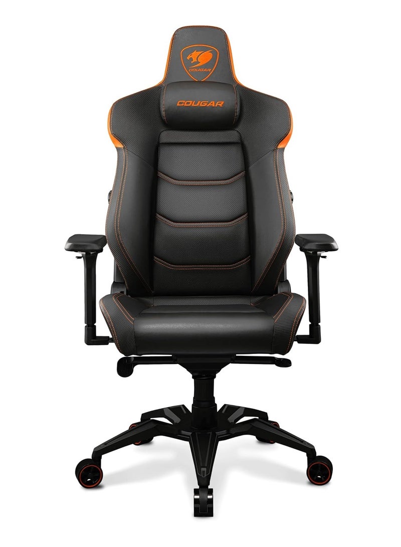 COUGAR ARMOR EVO, 4-way Lumbar Support Gaming Chair, Breathable Premium PVC Leather, Full Steel Frame, 4D Adjustable Armrest, Class 4 Gas Lift Cylinder, Extra-Size Wheels, Black-Orange 3MEVOORB.0001 - Image 2