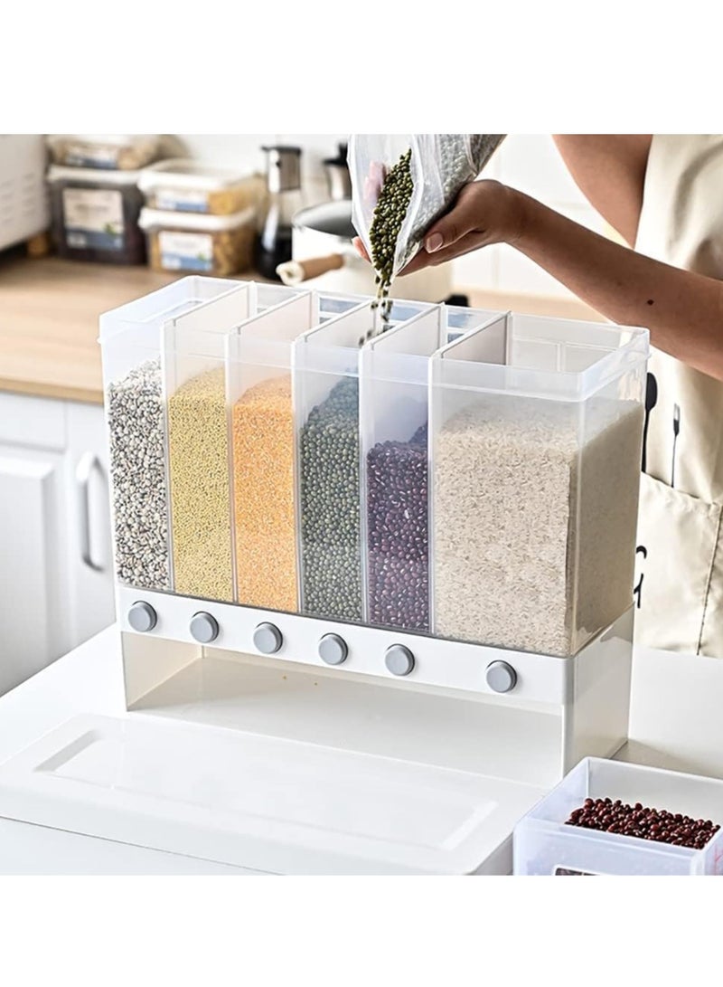 ميكسد موزع حبوب، موزع أطعمة جافة مثبت على الحائط، موزع أطعمة جافة قابل للتعديل، حاوية حبوب شفافة سهلة الضغط، للمطعم، المنزل، المطبخ - Image 2