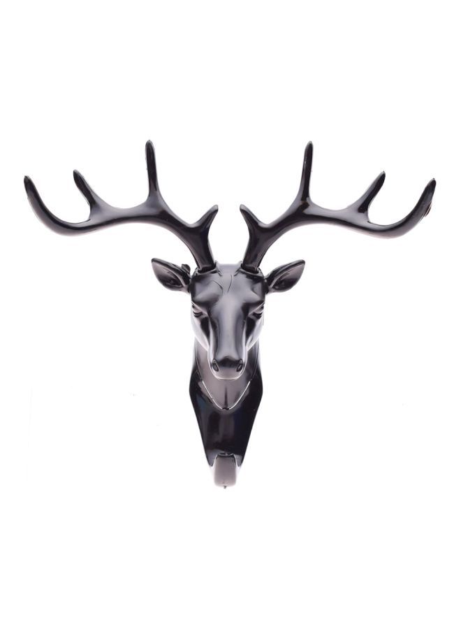 NIBEMINENT Multipurpose Deer Antlers Wall Hook Black 18.5x17x9.5centimeter - Image 1