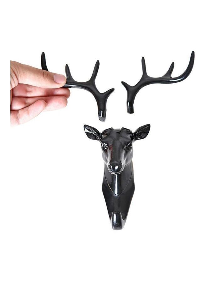 NIBEMINENT Multipurpose Deer Antlers Wall Hook Black 18.5x17x9.5centimeter - Image 2