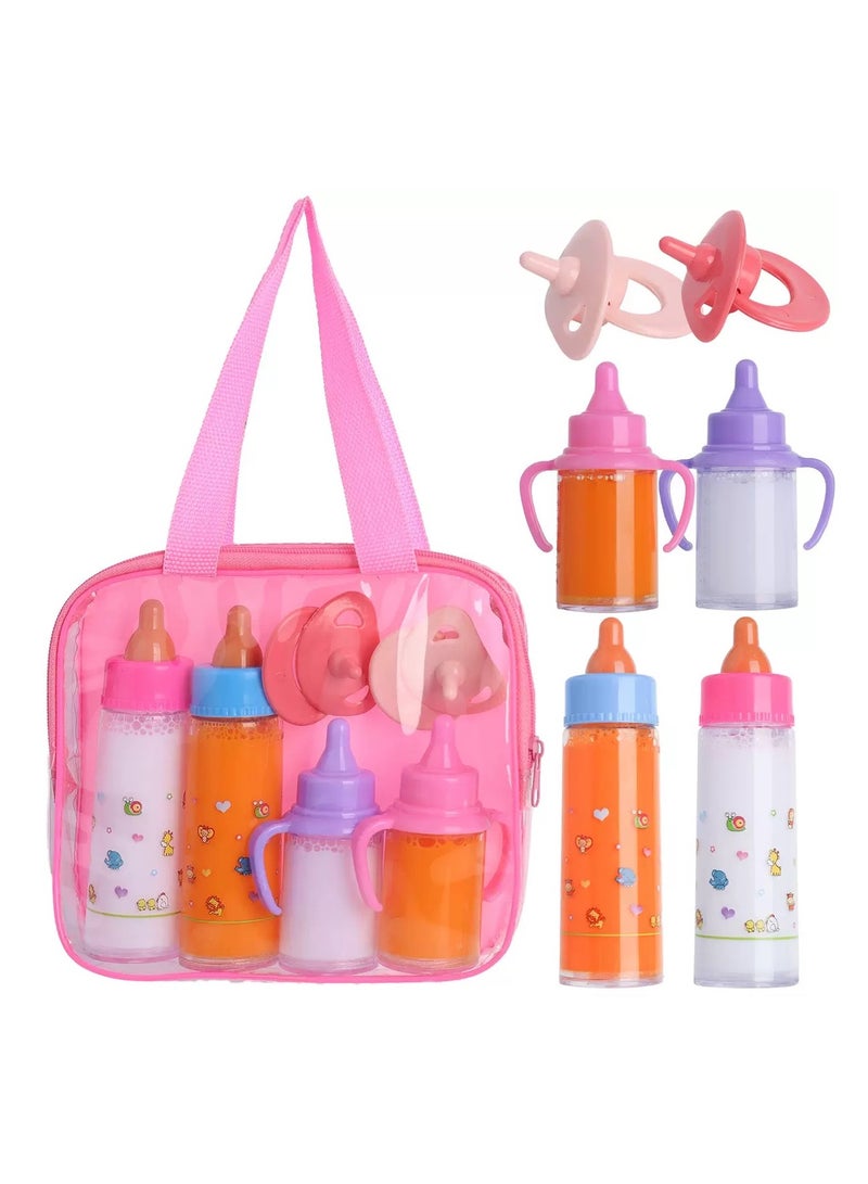 My Sweet Baby Disappearing Doll Feeding Set Baby Care 4 Piece Doll Feeding Set For Toy Stroller 2 Milk & Juice Bottles With Toy Pacifier For Baby Doll,, Multicoloured - Image 1