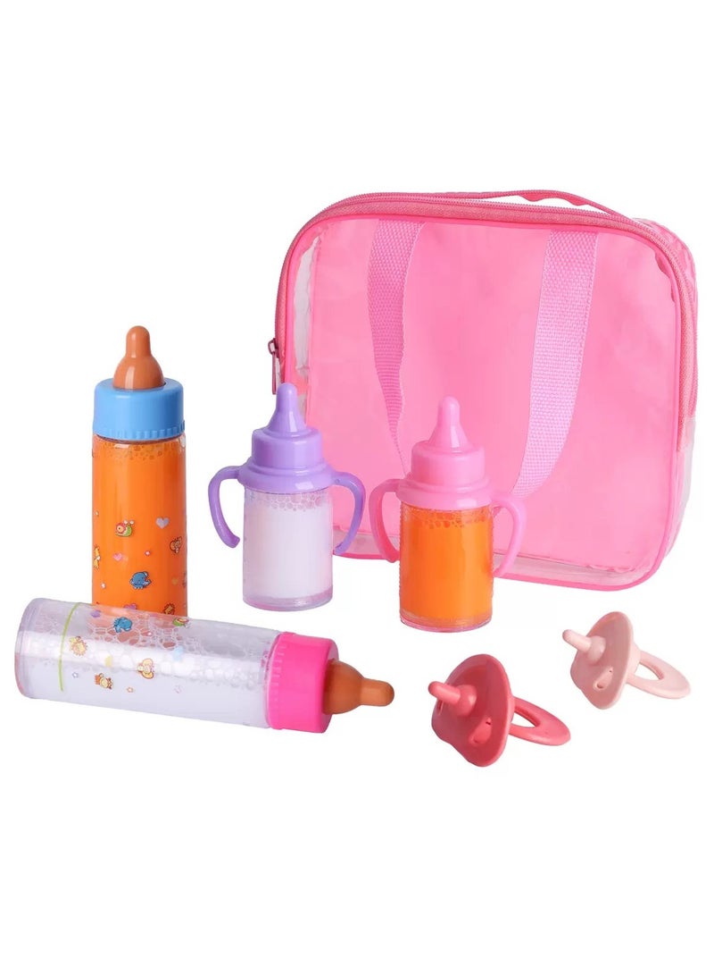 My Sweet Baby Disappearing Doll Feeding Set Baby Care 4 Piece Doll Feeding Set For Toy Stroller 2 Milk & Juice Bottles With Toy Pacifier For Baby Doll,, Multicoloured - Image 4