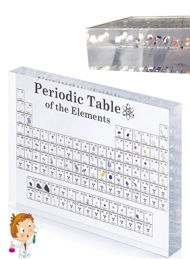 Pivdo Educational 3D Periodic Table of Elements Chart Poster | Large 21 CM x 14 CM Science Display with 83 Real Elements Inside Acrylic Glass | Gift for Chemistry Enthusiasts - Image 1