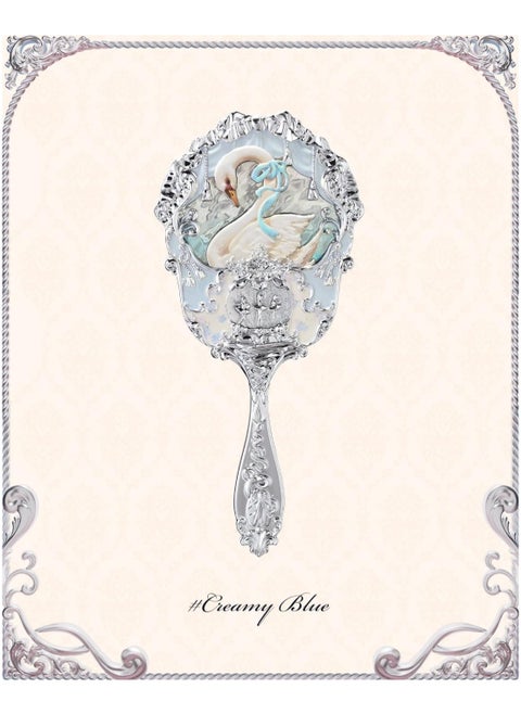 Swan Ballet Series Hand Holding Mirror (Creamy Blue)