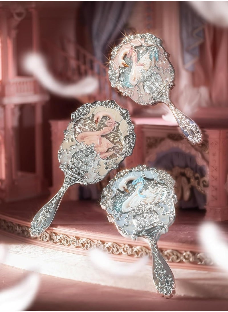 Swan Ballet Series Hand Holding Mirror (Creamy Blue)