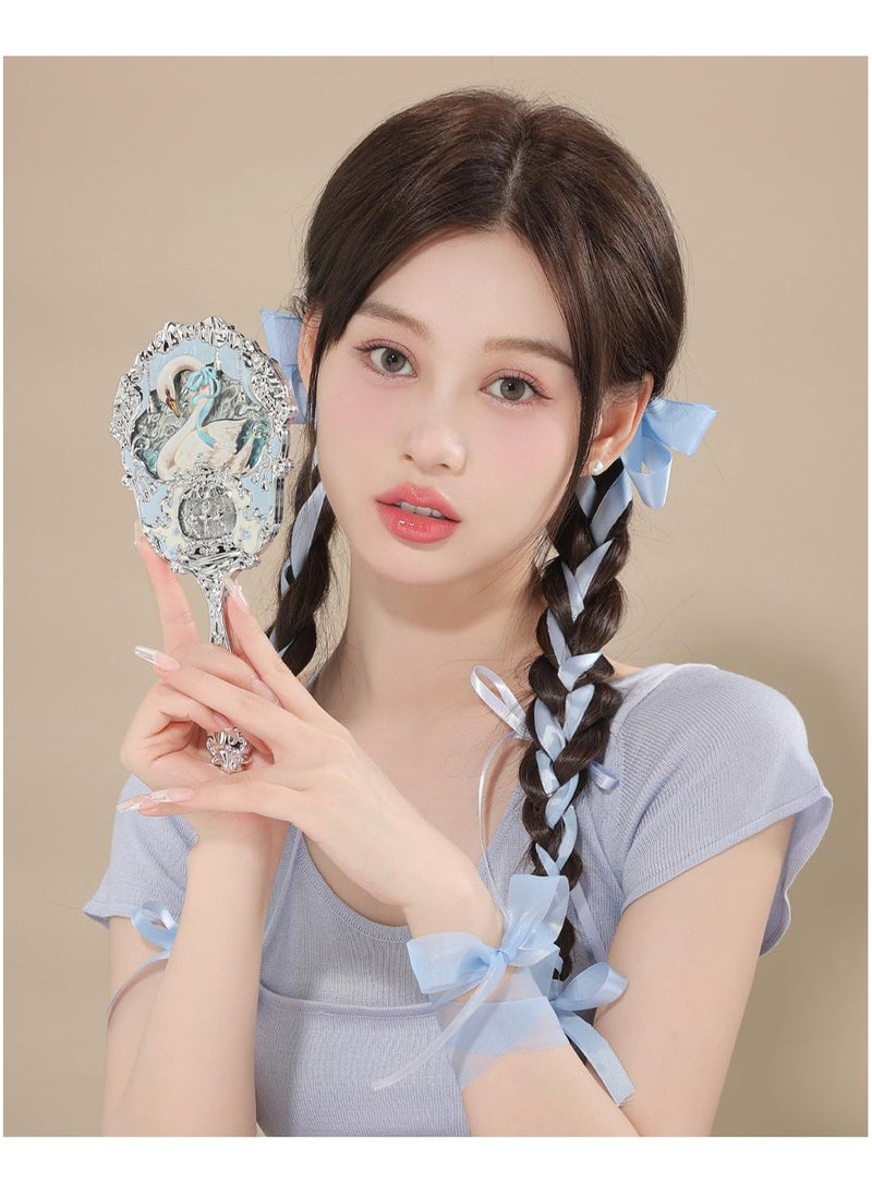 Swan Ballet Series Hand Holding Mirror (Creamy Blue)