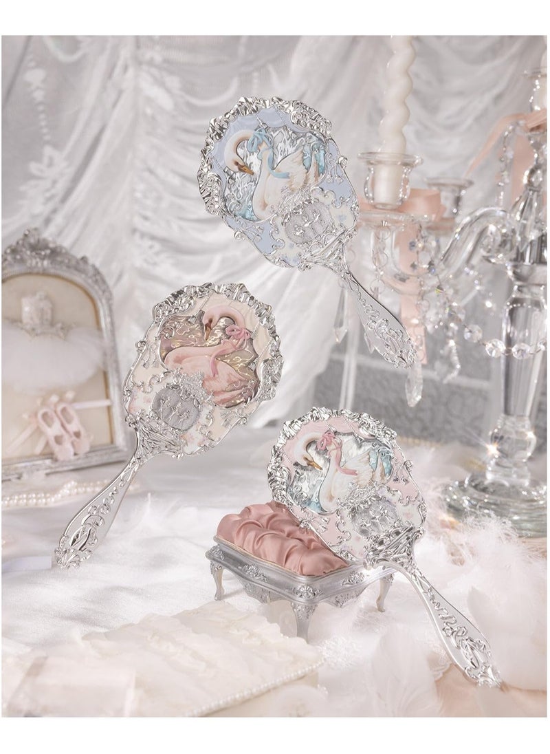 Swan Ballet Series Hand Holding Mirror (Creamy Blue)