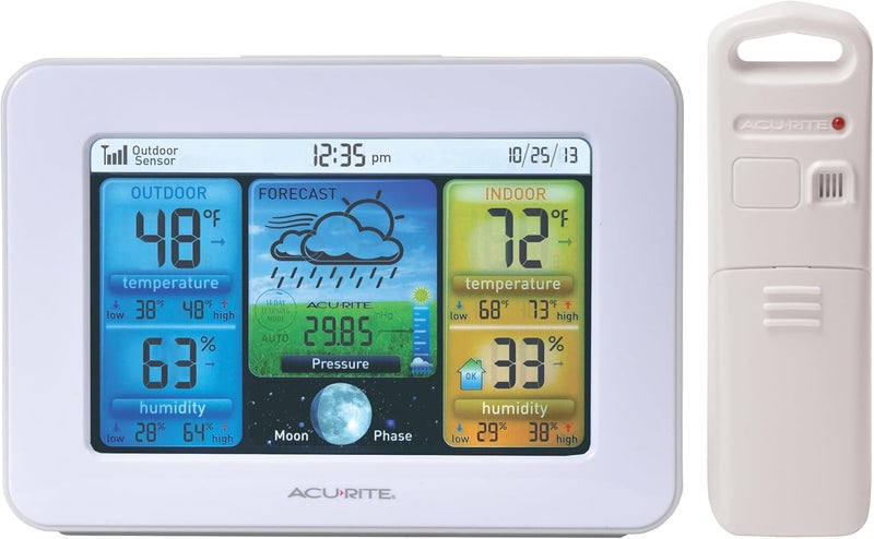 Acurite 02041M Color Weather Station with Forecast, Temperature, Humidity,White - Image 1
