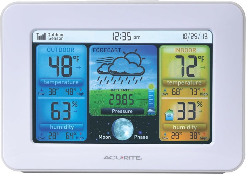 Acurite 02041M Color Weather Station with Forecast, Temperature, Humidity,White - Image 4