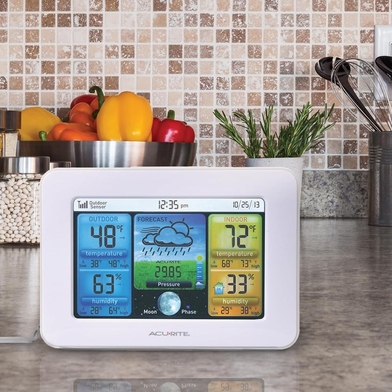 Acurite 02041M Color Weather Station with Forecast, Temperature, Humidity,White - Image 2