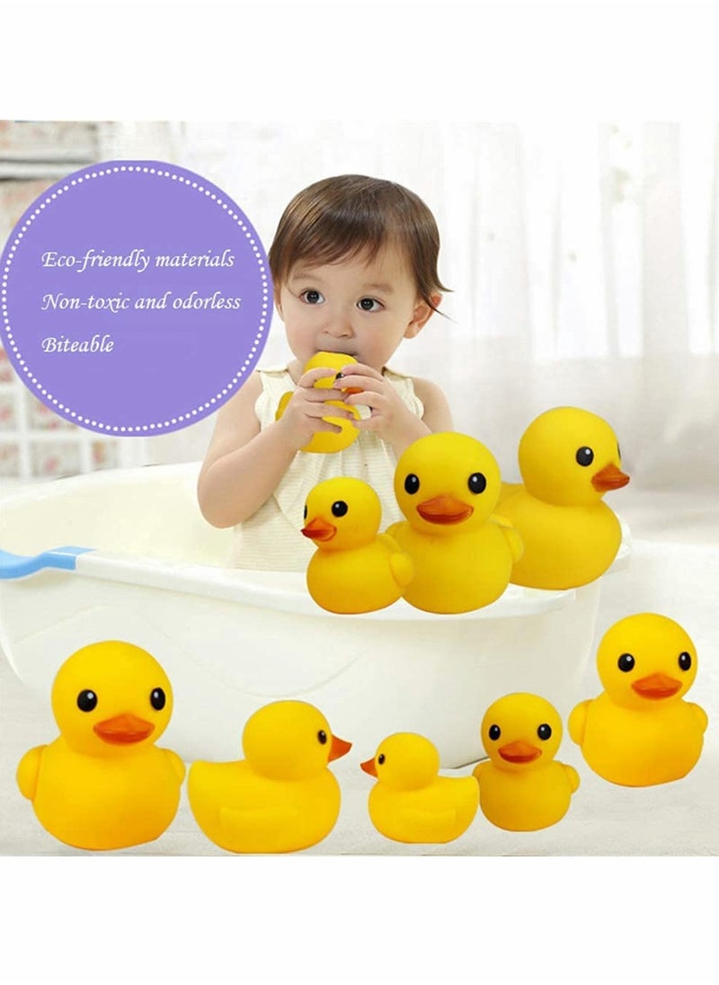 SYOSI - Bath Duck Toys, 9 Pcs Mini Bath Duck Toys, Yellow Rubber Ducks Float Ducks Baby Shower Toy for Toddlers Boys Girls Over 3 Months 2.17 Inches - Image 1