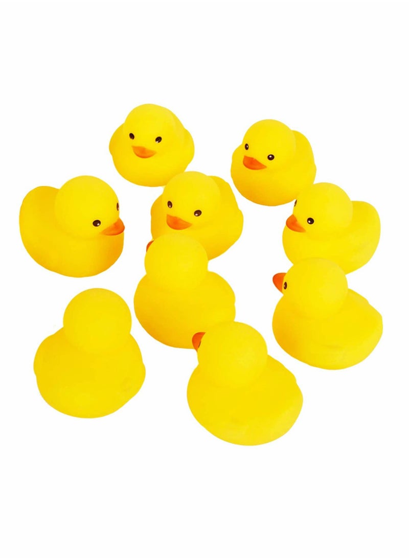 SYOSI - Bath Duck Toys, 9 Pcs Mini Bath Duck Toys, Yellow Rubber Ducks Float Ducks Baby Shower Toy for Toddlers Boys Girls Over 3 Months 2.17 Inches - Image 1
