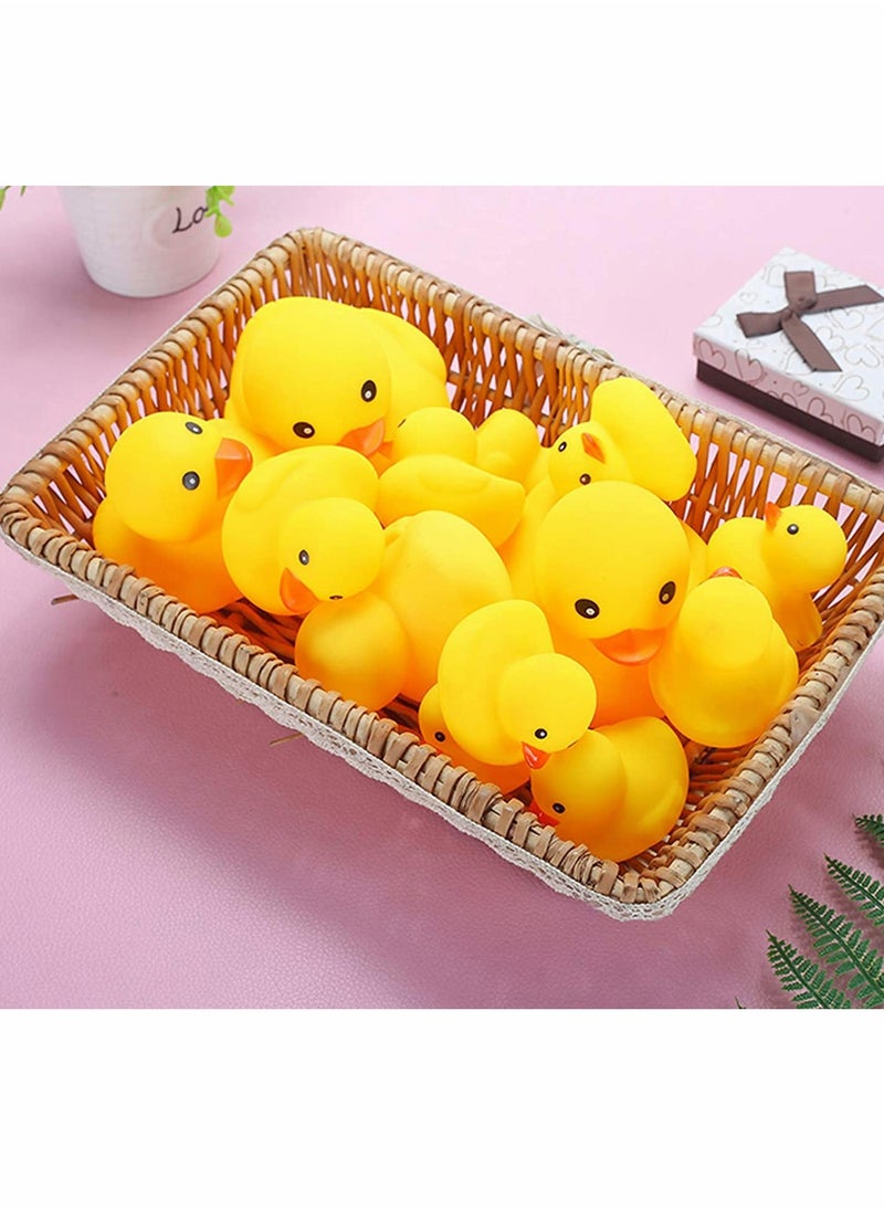 SYOSI - Bath Duck Toys, 9 Pcs Mini Bath Duck Toys, Yellow Rubber Ducks Float Ducks Baby Shower Toy for Toddlers Boys Girls Over 3 Months 2.17 Inches - Image 1