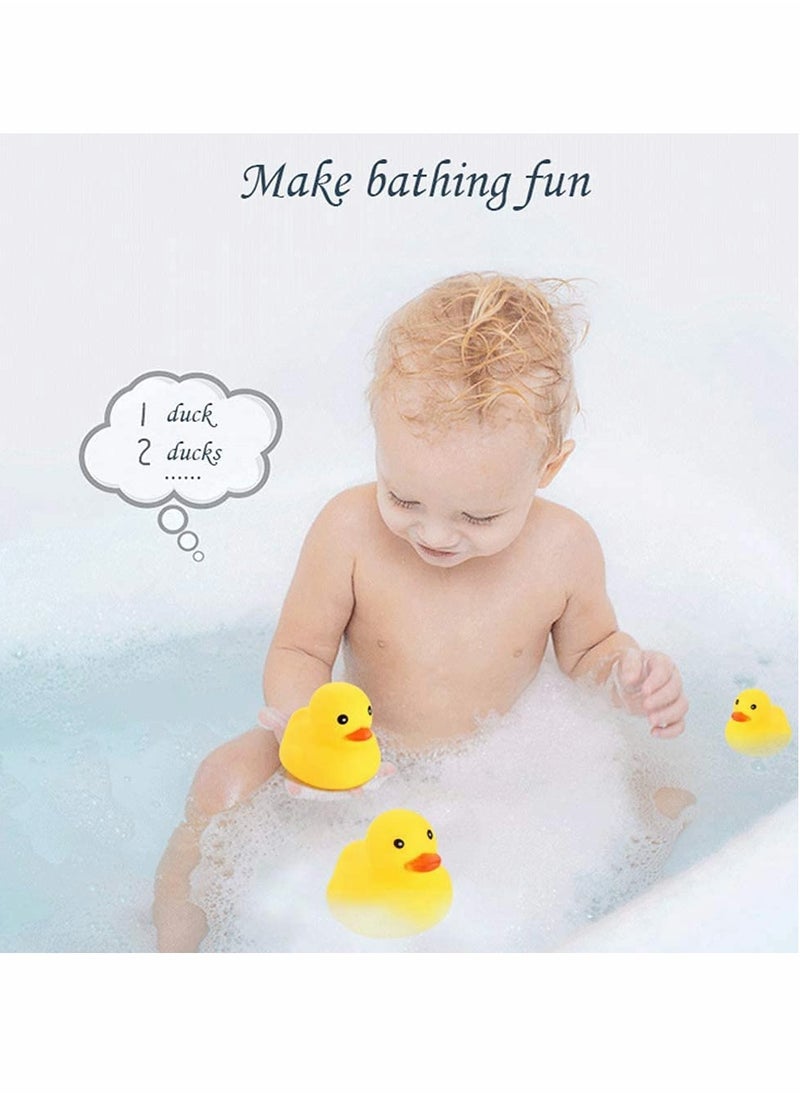 SYOSI - Bath Duck Toys, 9 Pcs Mini Bath Duck Toys, Yellow Rubber Ducks Float Ducks Baby Shower Toy for Toddlers Boys Girls Over 3 Months 2.17 Inches - Image 1