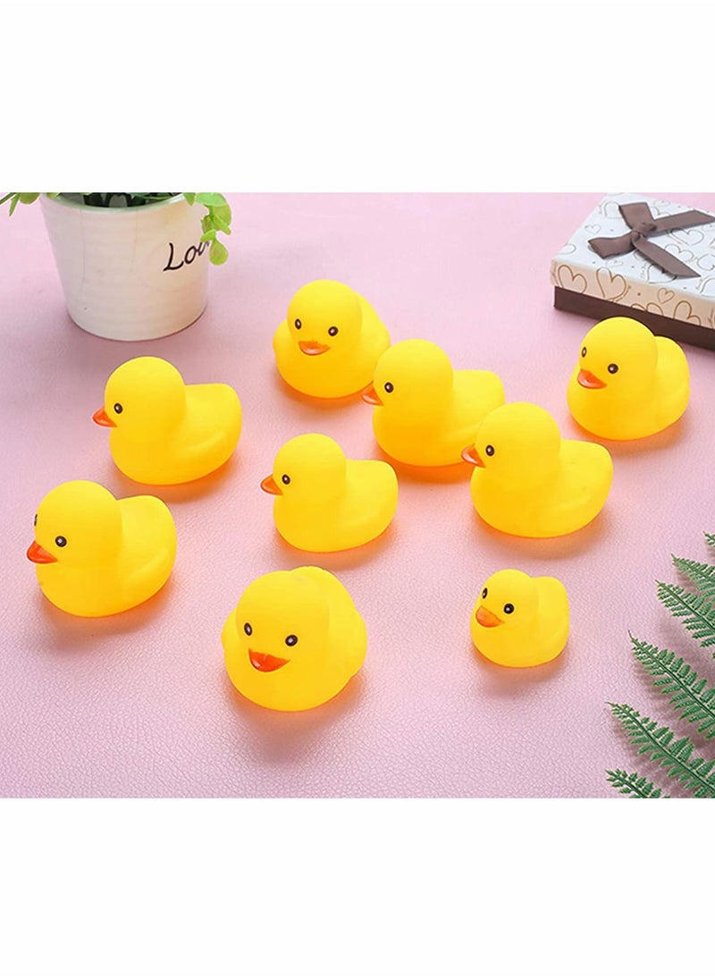 SYOSI - Bath Duck Toys, 9 Pcs Mini Bath Duck Toys, Yellow Rubber Ducks Float Ducks Baby Shower Toy for Toddlers Boys Girls Over 3 Months 2.17 Inches - Image 1