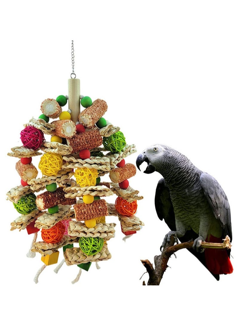 Parrot nibble toy corn wood colorful bird supplies utensils bird toys - Image 1