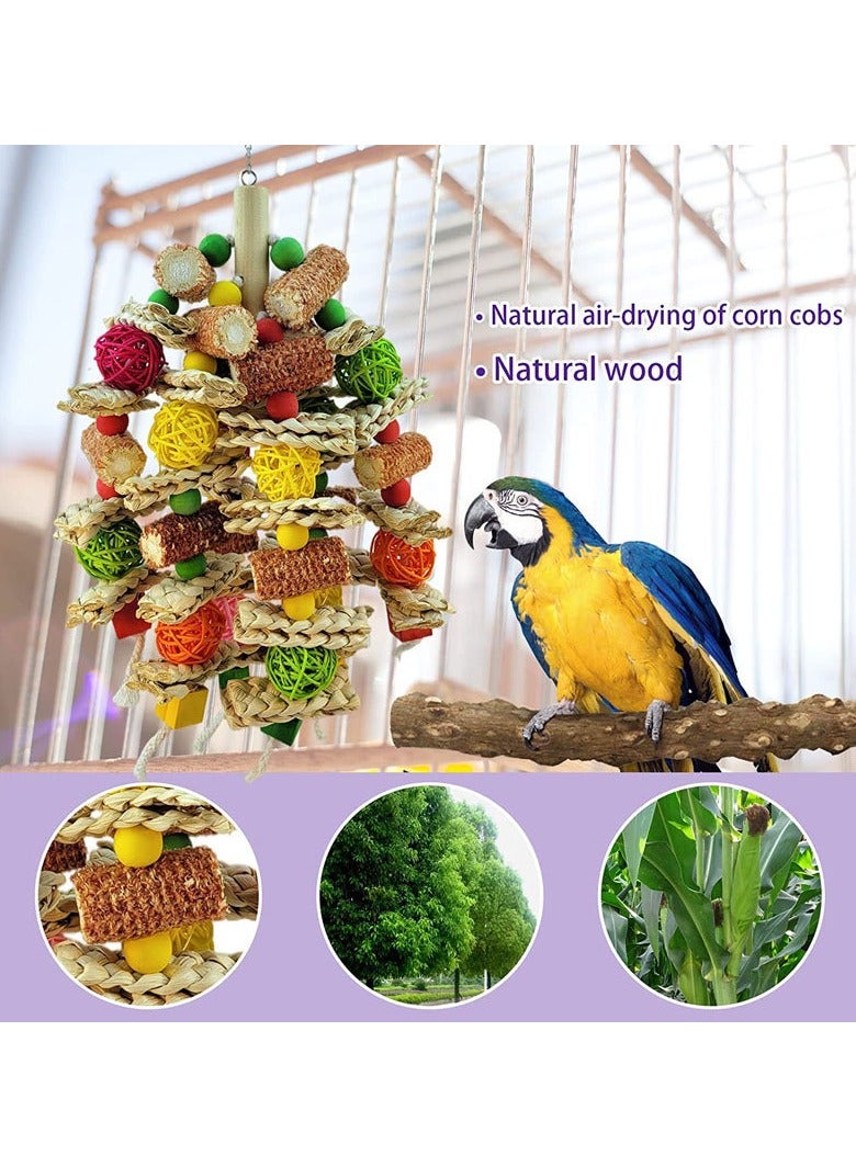 Parrot nibble toy corn wood colorful bird supplies utensils bird toys - Image 3