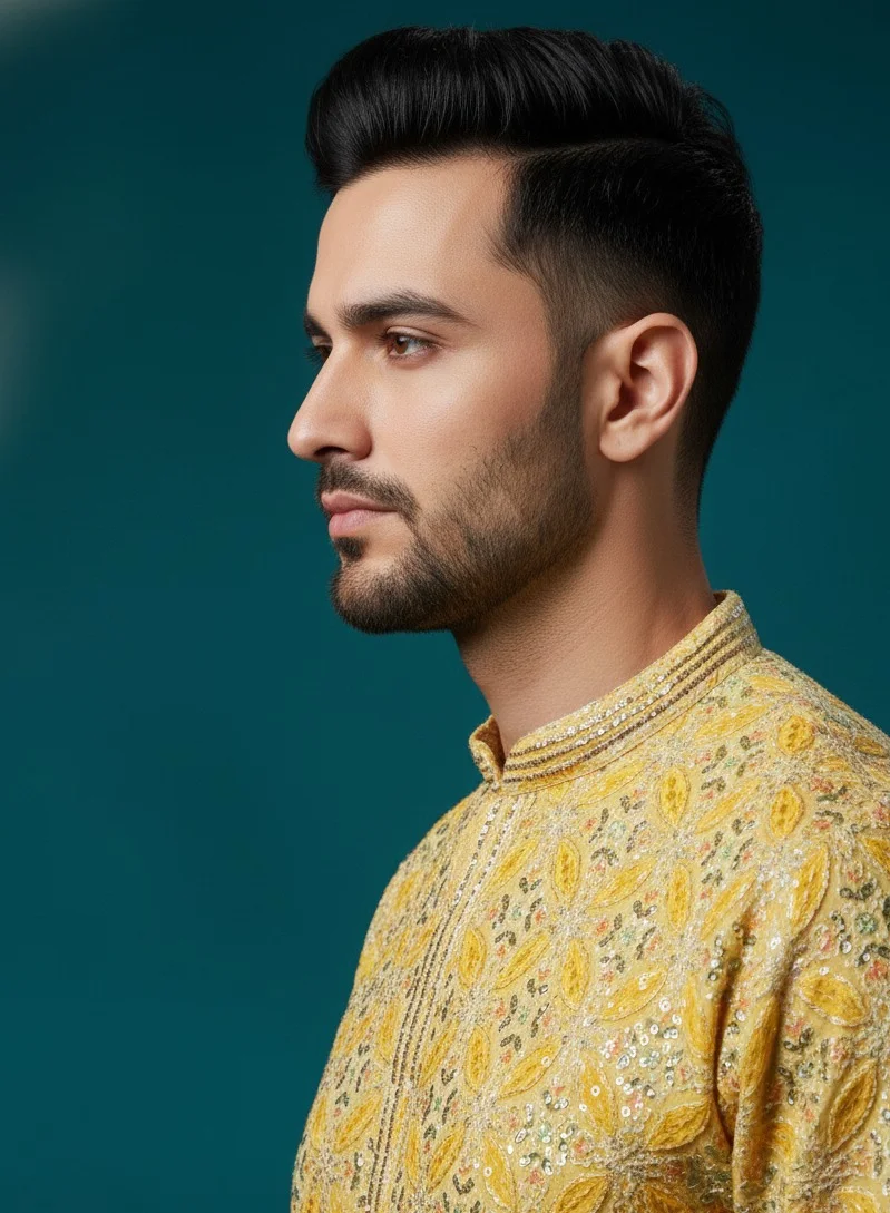 Lehar Yellow Embroidered Kurta Set