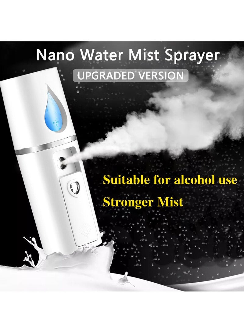AROAQ Portable Nano Facial Mister, USB rechargeable Mini Facial Steamer, Facial Handy Mist Sprayer with Mirror Design on Top Nano negative ion cold spray for Skin Care & Facial Body Moisturized, (Pink) - Image 2