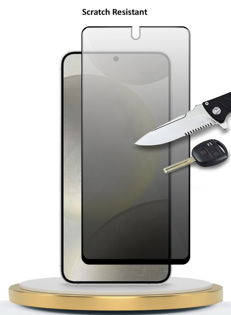 Wtech Samsung Galaxy S24 5G 2024 Premium E2E Privacy Full Glue Full Cover Tempered Glass Screen Protector (MSGECP) - Clear/Black - Image 5