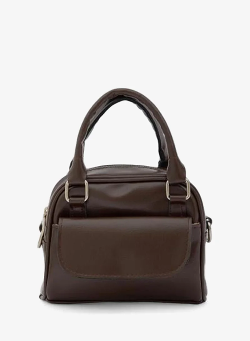 Nala Mini Retro Crossbody Bag Dark Coffee.