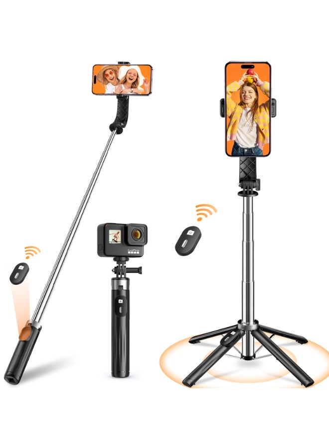 Kingone Selfie Stick, Industry Ultra Mini, Quad Stable Model, Smartphone Stand, Increased Stability, Compatible with iPhone and Android Phones, Tripod, Compact, Lightweight, Ultra-Premium Design, Selfie Stick - Image 1