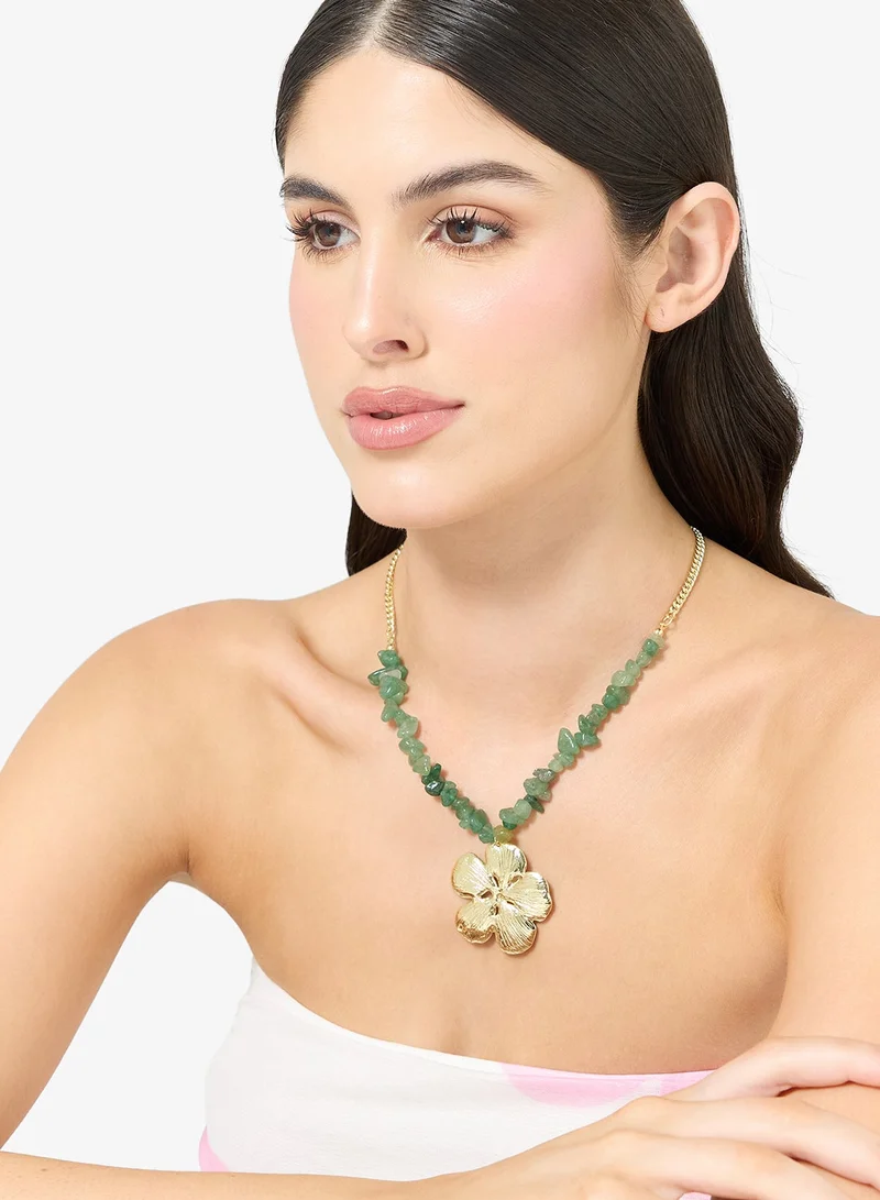 Ginger Flower Beaded Necklace