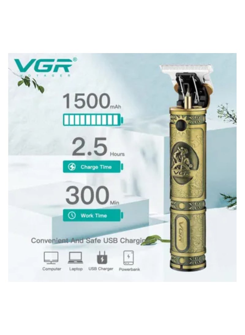 VGR Professional Rechargeable Hair Trimmer V-083 Gold - Image 3