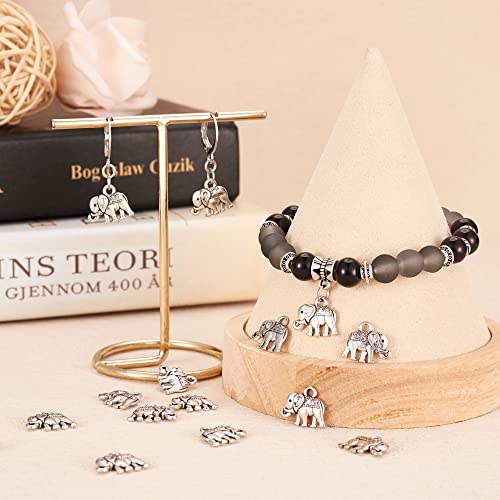 Craftdady 100Pcs Tibetan Antique Silver Lucky Elephant Dangle Charms 12x14mm for DIY Jewelry Making With 1mm Hole - Image 4