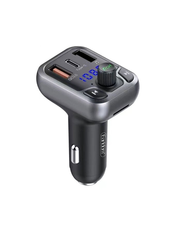 Earldom M63 PD+QC3.0 20W Bluetooth FM Transmitter Charger- Gray - Image 1