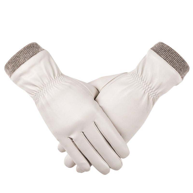 REDESS Winter Leather Gloves for Women, Wool Fleece Lined Warm Gloves, Touchscreen Texting Thick Thermal Snow Driving Gloves - Image 1