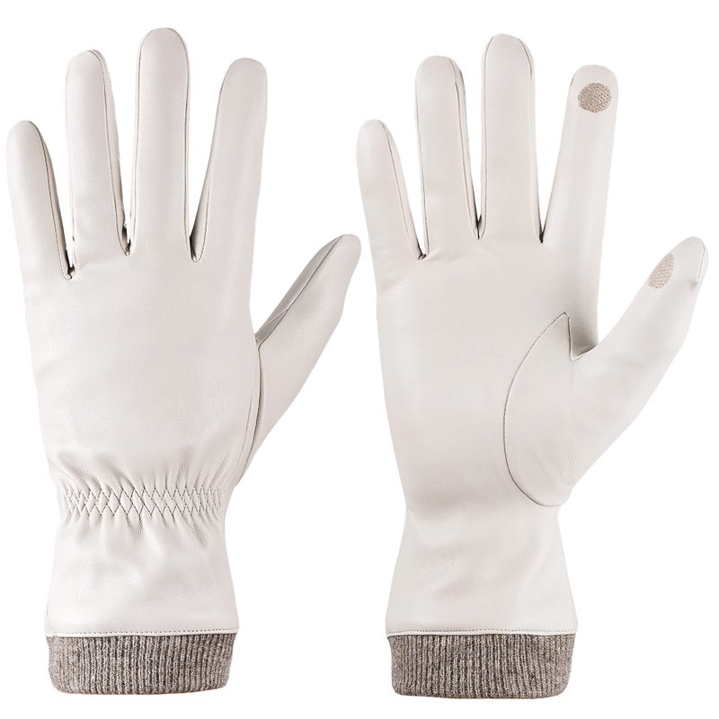 REDESS Winter Leather Gloves for Women, Wool Fleece Lined Warm Gloves, Touchscreen Texting Thick Thermal Snow Driving Gloves - Image 2